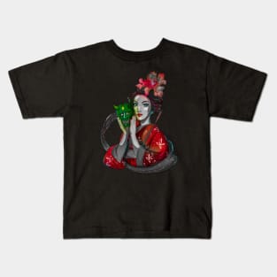 Floral Zombie Girl Gisha Kids T-Shirt